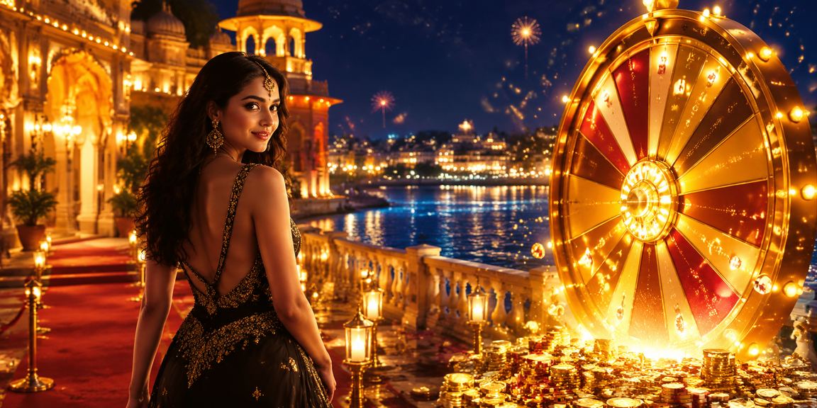 Celebration with roulette and Diwali festive casino atmosphere