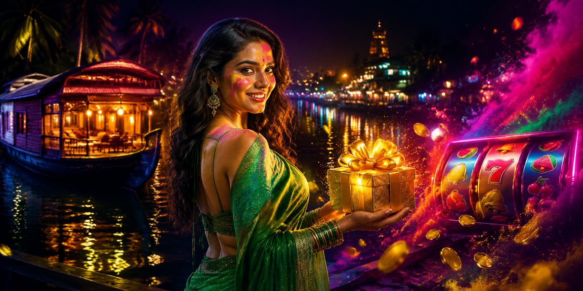 Colorful slot game with Kerala backwaters theme